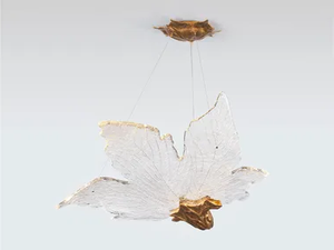 FOLIO PALM EXTRA LARGE - Handmade bronze pendant lamp - Ceiling lamp by Serip