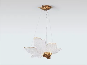 FOLIO PALM LARGE - Handmade bronze pendant lamp - Ceiling lamp by Serip