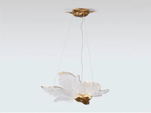 FOLIO PALM SMALL - Handmade bronze pendant lamp - Ceiling lamp by Serip