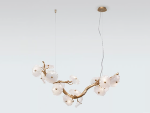 NENUFAR BLOOMING MEDIUM - Handmade bronze pendant lamp - Ceiling lamp by Serip