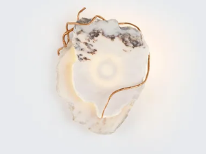 ORIGEM HADEAN SMALL - Handmade natural stone and bronze wall light - Wall lamp by Serip