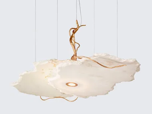 ORIGEM QUASAR MEDIUM - Handmade natural stone and bronze pendant lamp - Ceiling lamp by Serip