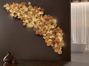 PATHLEAF CRESCENT EXTRA LARGE - LED handmade bronze wall lamp - Wall lamp by Serip