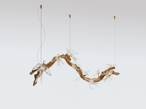 VOA BRANCH MEDIUM - LED handmade bronze pendant lamp - Ceiling lamp by Serip