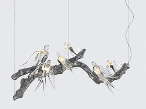 VOA BRANCH SMALL - LED handmade bronze pendant lamp - Ceiling lamp by Serip