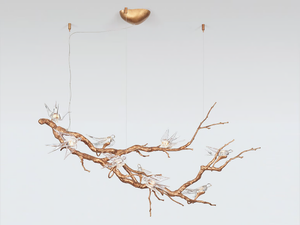 VOA FLOAT LARGE - LED handmade bronze pendant lamp - Ceiling lamp by Serip