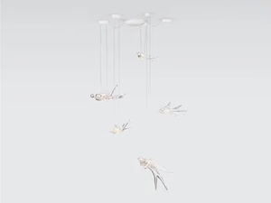 VOA MOBILE MEDIUM - Handmade LED bronze pendant lamp - Ceiling lamp by Serip