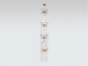 WATERFALL STRAW QUAD - Handmade bronze pendant lamp - Ceiling lamp by Serip