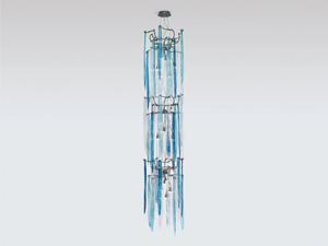 WATERFALL STRAW TRIPLE - Handmade bronze pendant lamp - Ceiling lamp by Serip
