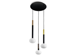 MOSE 3 - Suspension lamp in metal and opal glass - Ceiling lamp by Sforzin