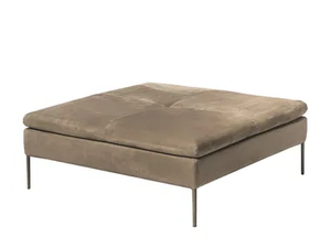 BOSTON - Upholstered square nabuk pouf bed - Pouf by Shake