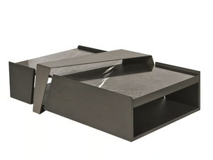 DEEP - Rectangular Sahara Noir marble coffee table - Coffee table by Shake