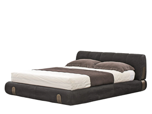DUNE - Upholstered leather double bed - Bed frame by Shake