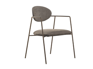 EDEN - Upholstered nabuk chair with armrests - Chair by Shake