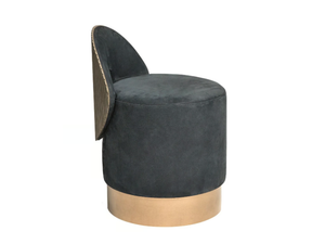 HEGE - Upholstered round nabuk pouf - Pouf by Shake
