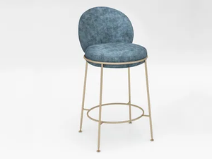 AMARETTO - Velvet barstool with back - Stool by Sicis