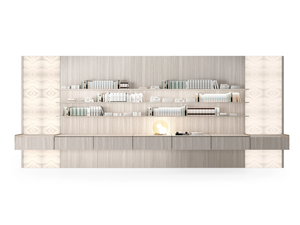BLADE DAY SYSTEM - Oak storage wall with integrated lighting - Cabinet by Sicis