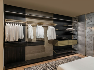 BLADE NIGHT SYSTEM - Sectional ebony walk-in wardrobe - wardrobe by Sicis
