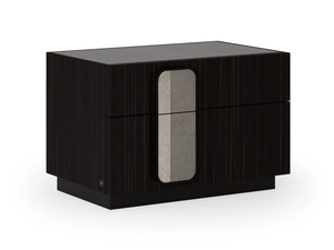 DOVER - Rectangular ebony bedside table with drawers - Side table by Sicis