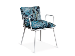 LIPARI - Upholstered fabric garden chair with armrests - Chair by Sicis