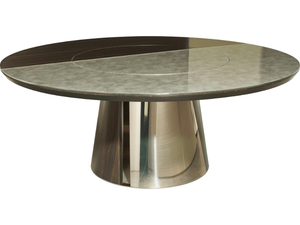 OSAS - Round table in ebony and metal - Table by Sicis
