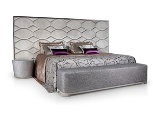 OYSTER HOLLYWOOD - Fabric double bed with upholstered headboard - Bed frame by Sicis