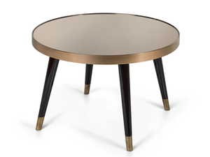 PEGGY - Round coffee table with glass or bronzed/smoked mirror top - Accessories by Sicis