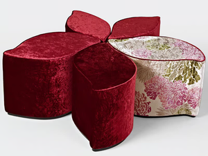 PETALI DI TE - Upholstered velvet pouf - Pouf by Sicis