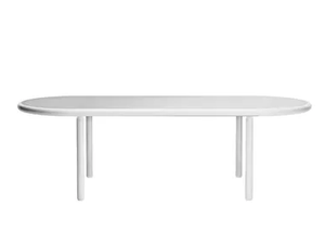 BIG ROLL - Oval glass and aluminium garden table - Table by Sifas