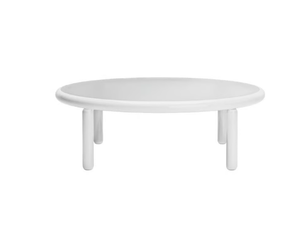 BIG ROLL - Round glass and aluminium garden side table - Side table by Sifas