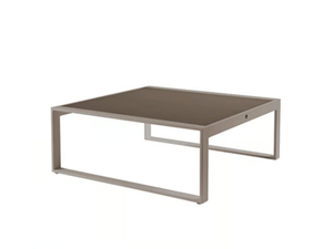 KOMFY - Square low glass and aluminium garden side table - Side table by Sifas