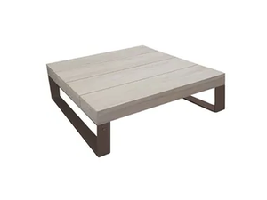 KOMFY - Square low teak garden side table - Side table by Sifas
