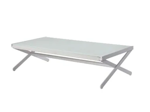 OSKAR - Low rectangular glass and aluminium coffee table - Side table by Sifas