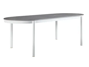 OUTLINE - Oval glass and aluminium garden table - Table by Sifas