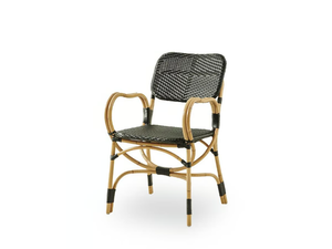 BISTRO - Rattan and ArtFibre® chair with armrests - Chair by Sika Design