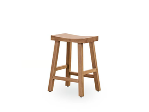CHARLES - High teak stool with footrest - Stool by Sika Design