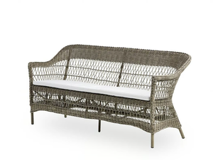 CHARLOT EXTERIOR - 3 seater garden sofa in aluminium and ArtFibre - Sofa by Sika Design