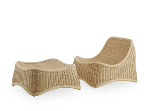 CHILL - Rattan armchair with footstool - Armchair by Sika Design