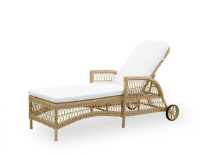 DAISY - Aluminium and ArtFibre sunbed with castors - Seat by Sika Design