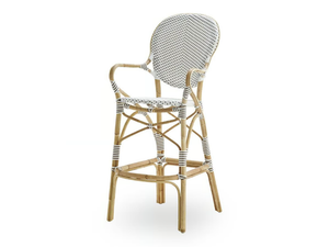 ISABELL - Rattan stool with armrests - Stool by Sika Design