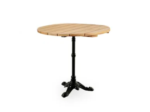 LYON - Round teak and cast iron garden table - Table by Sika Design