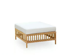 MAGGIE EXTERIOR - Square modular garden pouf in Alu-Rattan and ArtFibre - Pouf by Sika Design