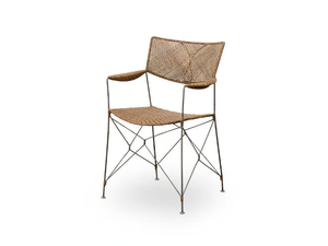 RAP - Steel and rattan chair with armrests - Chair by Sika Design
