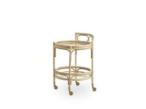 ROMEO - Rattan and glass drinks trolley - Side table by Sika Design