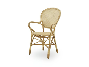 ROSSINI - Medallion rattan chair with armrests - Chair by Sika Design