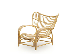 TEDDY EXTERIOR - Outdoor wingchair with armrests in Alu-Rattan and ArtFibre - Armchair by Sika Design