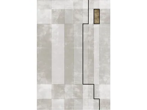 FACE RELOADED HOT - Custom handmade Bamboo silk rug with geometric shapes - Rug by Sirecom Tappeti