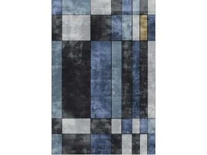 FACE RELOADED MARKED AVIO - Custom handmade Bamboo silk rug with geometric shapes - Rug by Sirecom Tappeti