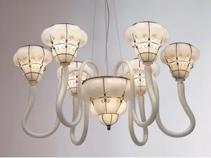MS 232 - Murano glass chandelier - Ceiling lamp by Siru
