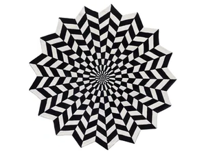 BIANCA NEVE ONE - Round handmade wool rug with optical pattern - Carpet by SITAP Carpet Couture Italia